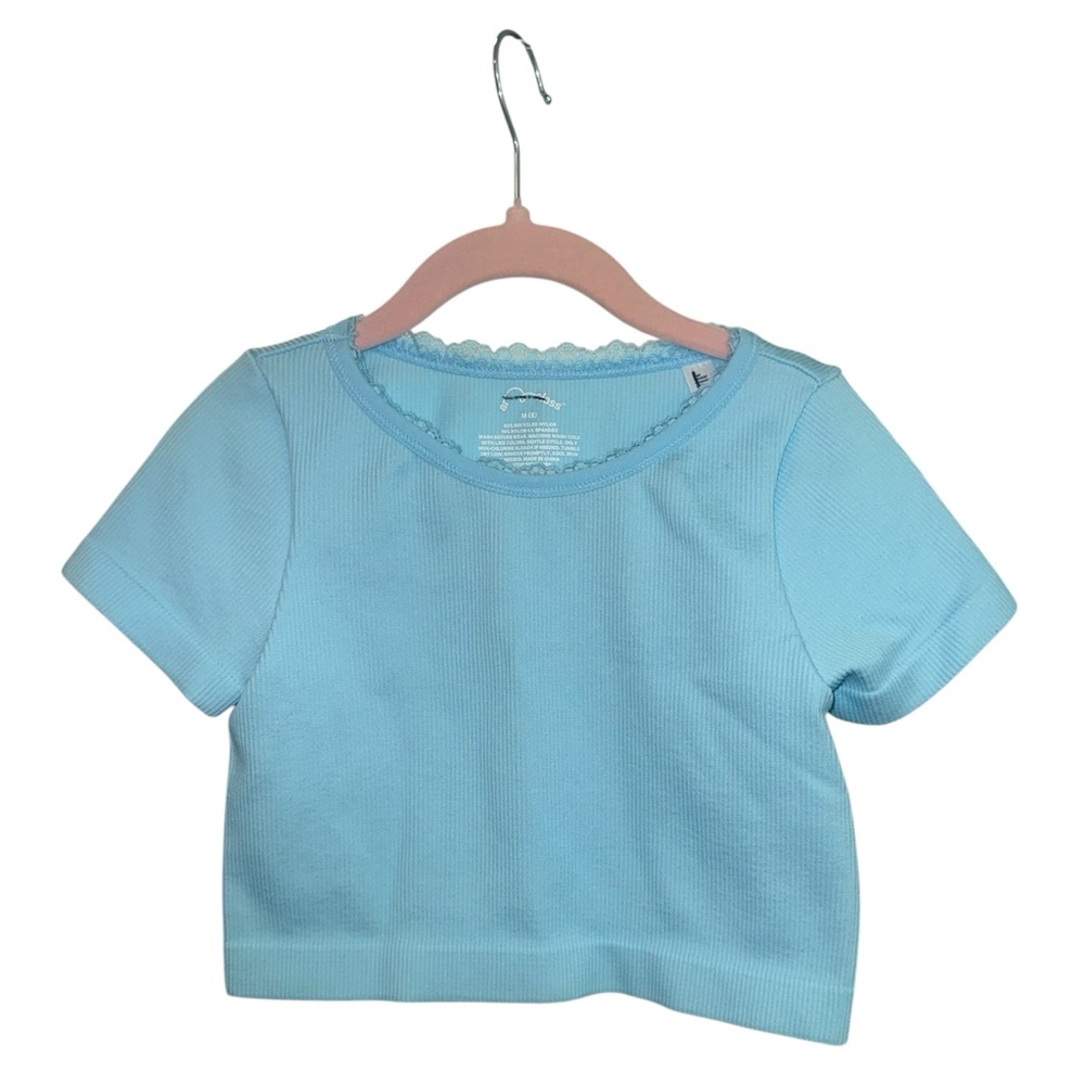 Girls Blue Short Sleeve Blouse
